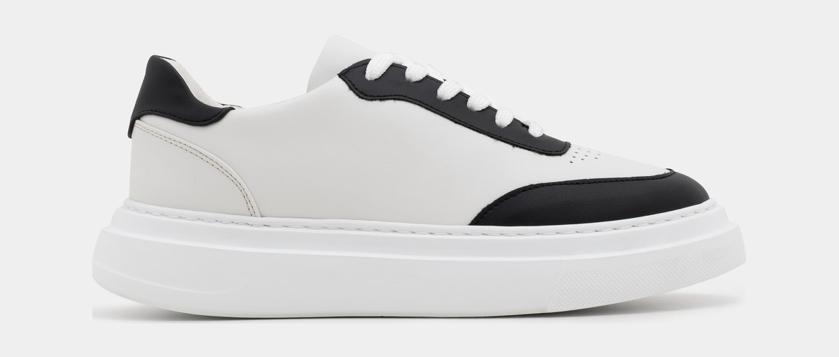 Del Pepe Atelier Premium — Sneaker in Weiß und Schwarz mit extra gedämpfter Plateausohle